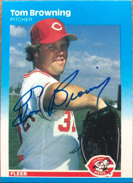 Tom Browning Autographed 1987 Fleer #194