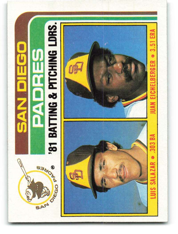 1982 Topps #366 Luis Salazar/Juan Eichelberger TL VG San Diego Padres 