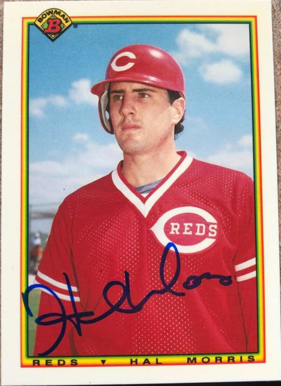 Hal Morris Autographed 1990 Bowman Tiffany #57