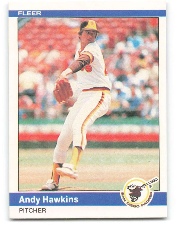 1984 Fleer #302 Andy Hawkins VG RC Rookie San Diego Padres 