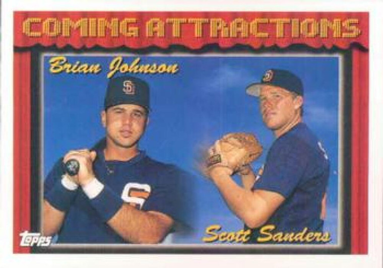 1994 Topps #789 Brian Johnson/Scott Sanders VG RC Rookie San Diego Padres 