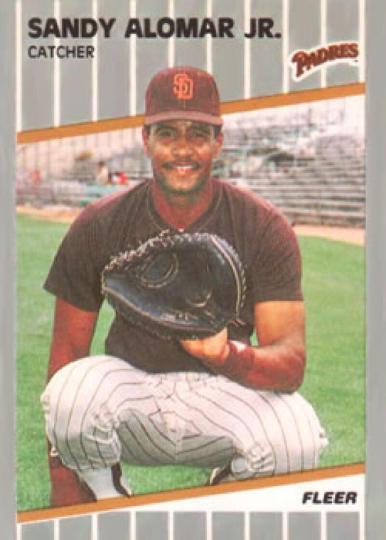 1989 Fleer #300 Sandy Alomar Jr. VG RC Rookie San Diego Padres 