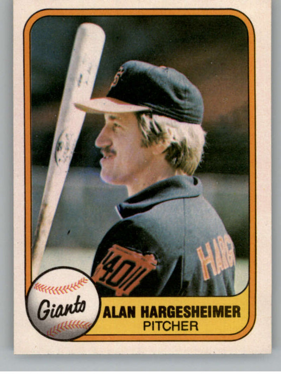 1981 Fleer #457 Alan Hargesheimer VG RC Rookie San Francisco Giants 