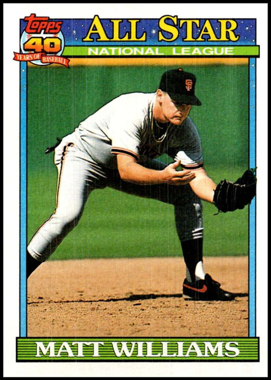 1991 Topps #399 Matt Williams AS VG San Francisco Giants 