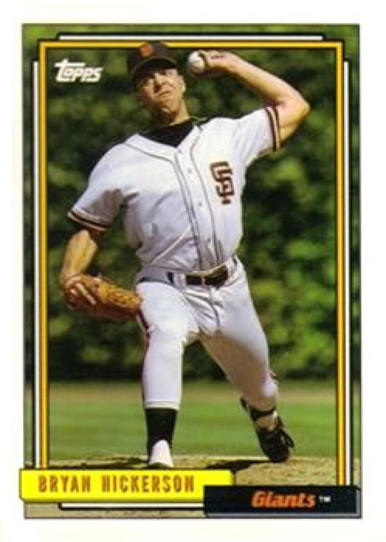 1992 Topps #8 Bryan Hickerson VG RC Rookie San Francisco Giants 