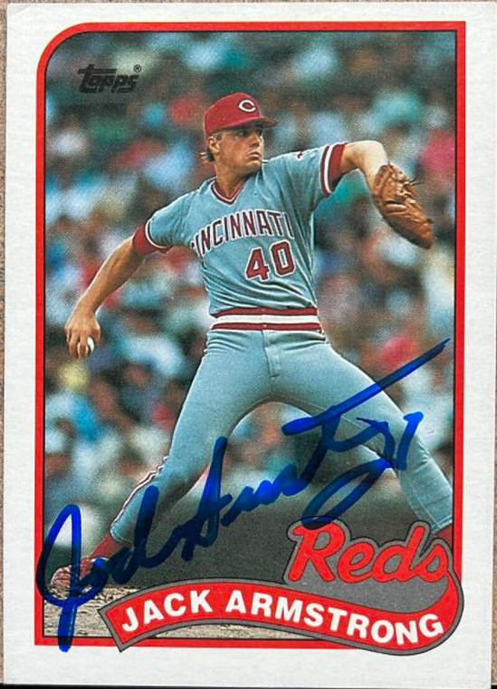 Jack Armstrong Autographed 1989 Topps #317 Cincinnati Reds Card