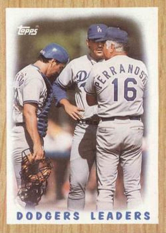 1987 Topps #431 Tom Niedenfuer/Alex Trevino/Ron Perranoski Team Leaders NM-MT Los Angeles Dodgers 