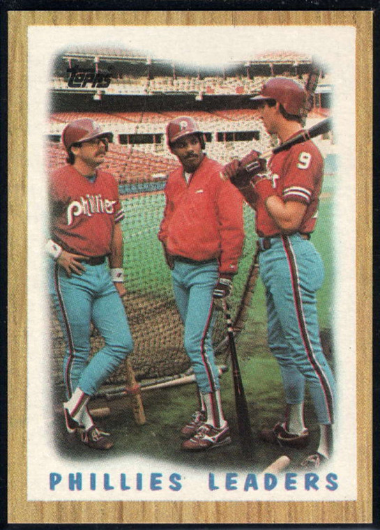 1987 Topps #481 Von Hayes/Glenn Wilson/Juan Samuel Phillies Team NM-MT Philadelphia Phillies 