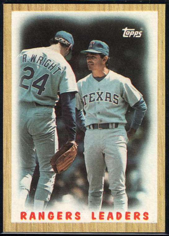 1987 Topps #656 Ricky Wright/Bobby Valentine Rangers Leaders NM-MT Texas Rangers 