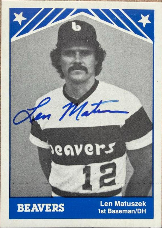 Len Matuszek Autographed 1983 TCMA #8 Portland Beavers Card