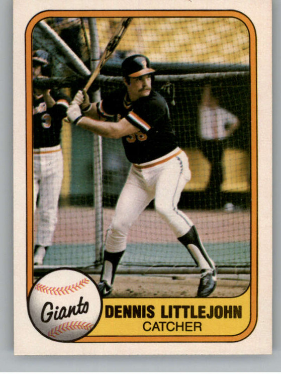 1981 Fleer #455 Dennis Littlejohn VG San Francisco Giants 