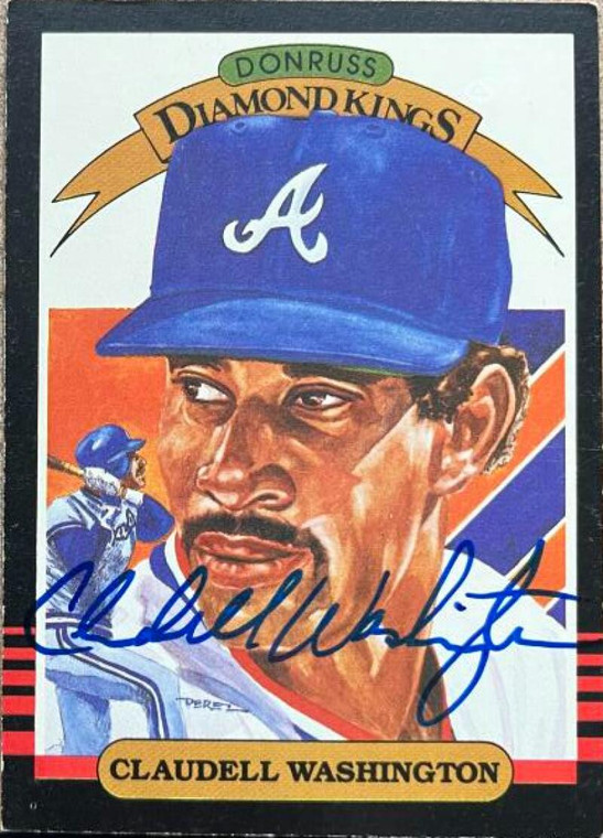 Claudell Washington Autographed 1985 Donruss #11 Diamond Kings