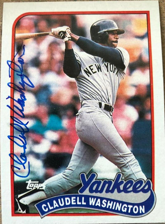 SOLD 102345 Claudell Washington Autographed 1989 Topps #185