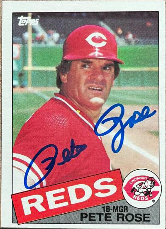 SOLD 3116 Pete Rose Autographed 1985 Topps #600