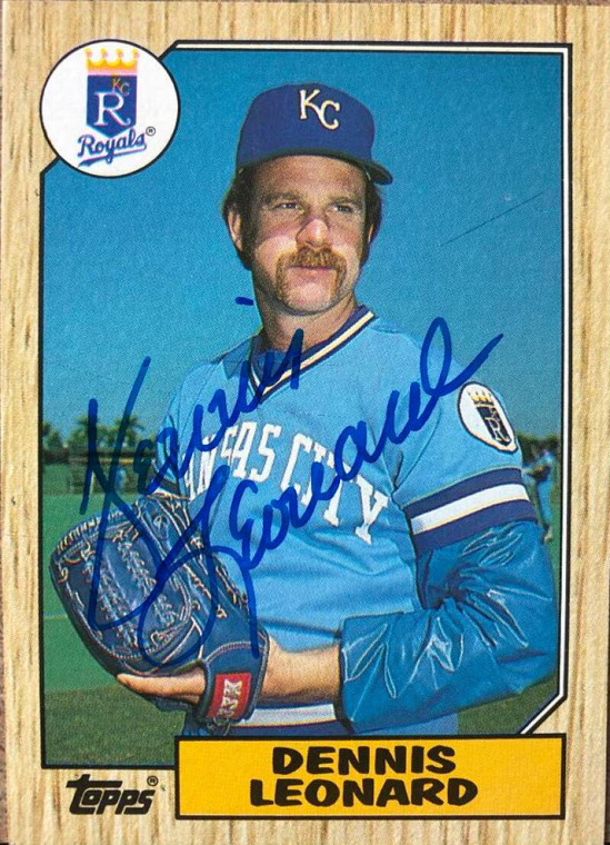 Dennis Leonard Autographed 1987 Topps #38 Kansas City Royals Card