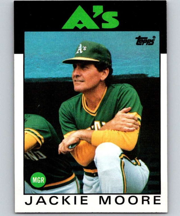 1986 Topps #591 Jackie Moore MG VG Oakland Athletics 