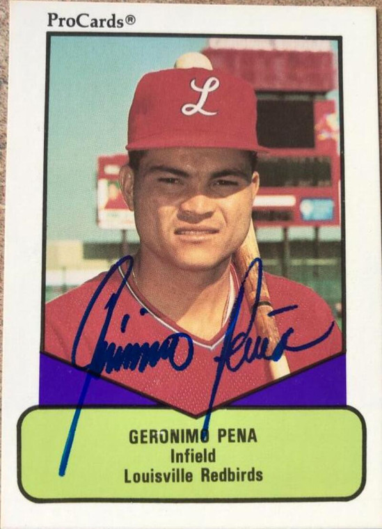 Geronimo Pena Autographed 1990 Pro Cards AAA #526