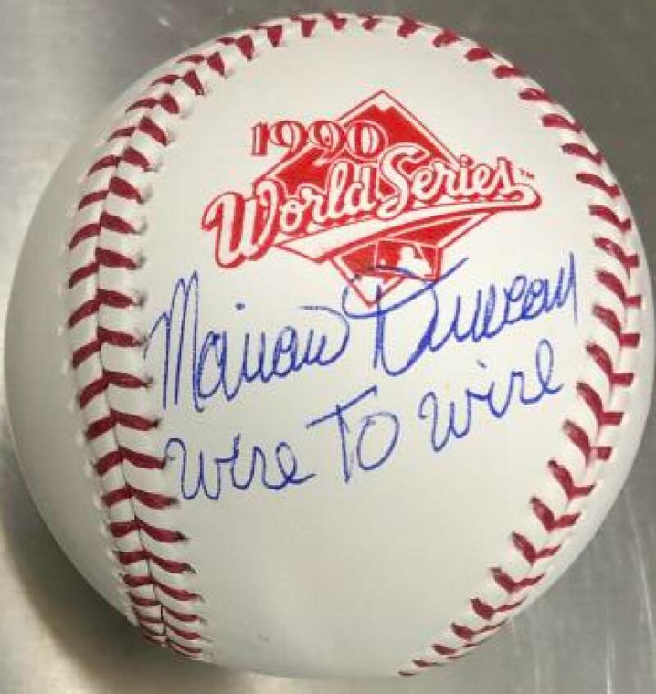 SOLD 103194 Mariano Duncan Wire to Wire Autographed 1990 World Series Baseball 