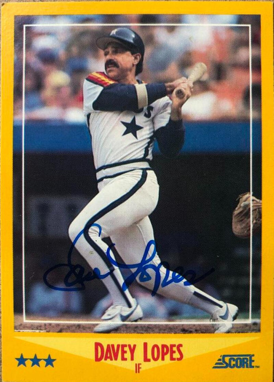 Davey Lopes Autographed 1988 Score #489