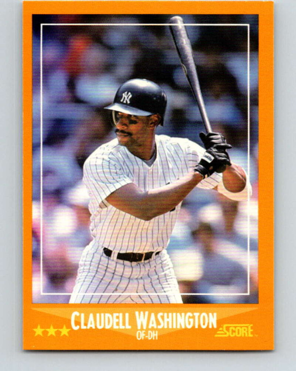 1988 Score #579 Claudell Washington VG New York Yankees 