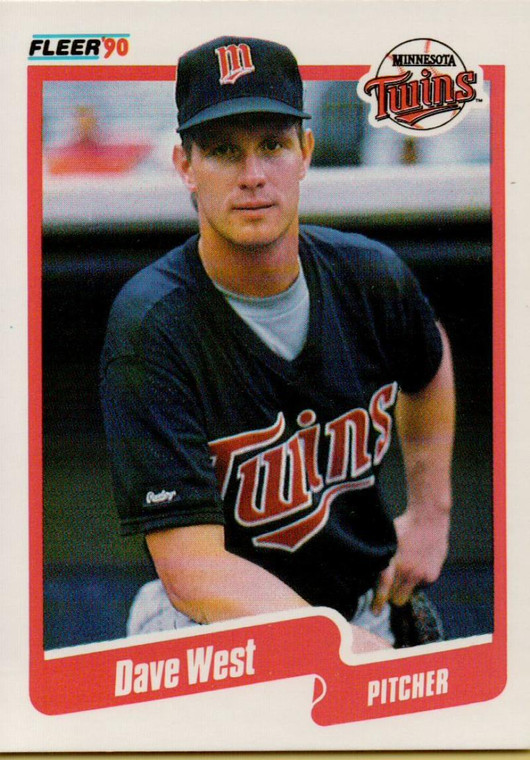 1990 Fleer #388 David West VG Minnesota Twins 