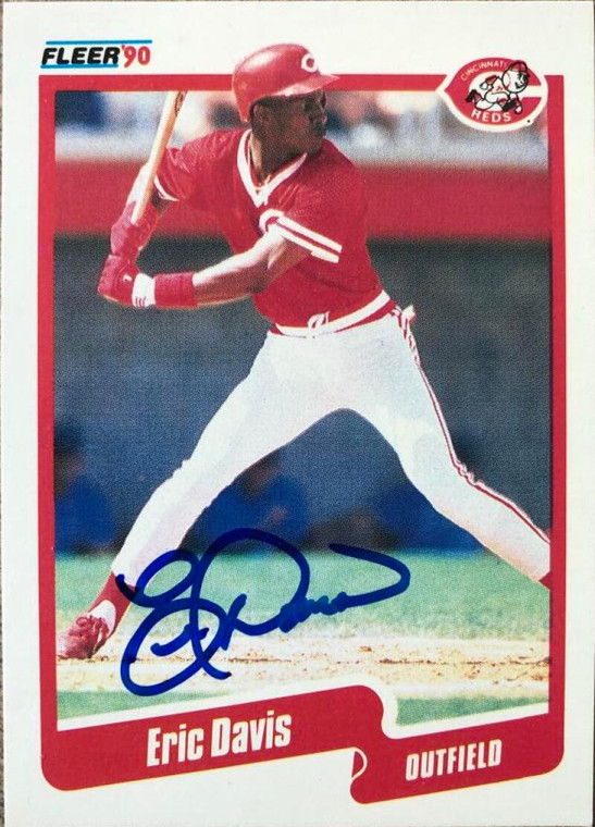 SOLD 103480 Eric Davis Autographed 1990 Fleer #417