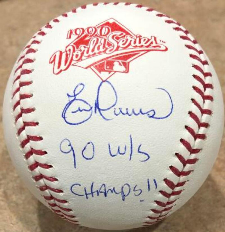 SOLD 103494 Eric Davis Autographed 1990 World Series Baseball 90 WS Champs! 