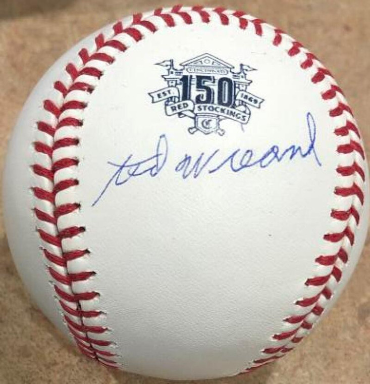 Ted Wieand Autographed Cincinnati Reds 150th Anniversary Baseball 