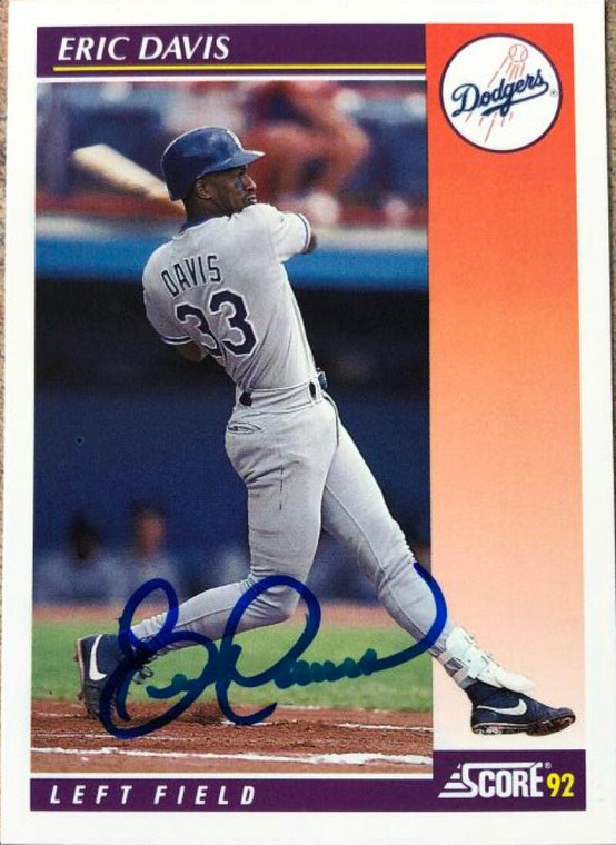 Eric Davis Autographed 1992 Score Rookie/Traded #62T