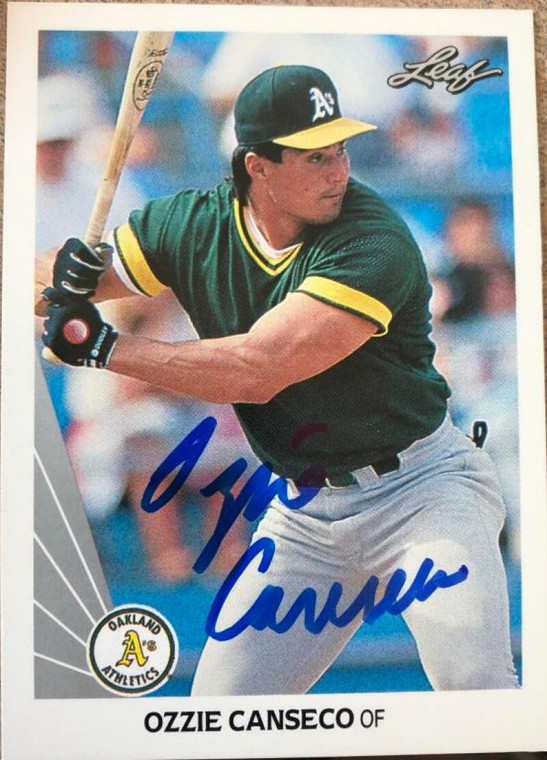 SOLD 103617 Ozzie Canseco Autographed 1990 Leaf #516