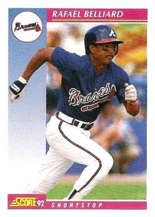 1992 Score #116 Rafael Belliard VG  Atlanta Braves 