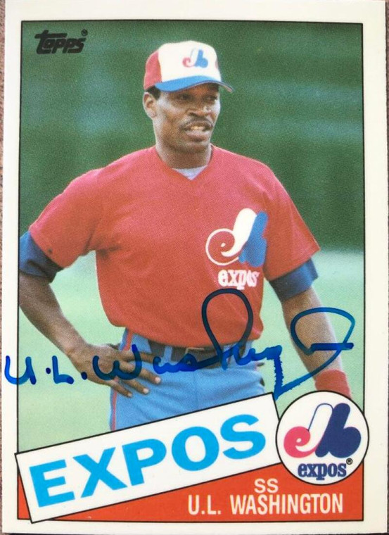 U.L. Washington Autographed 1985 Topps Traded Tiffany #128T Montreal Expos Card