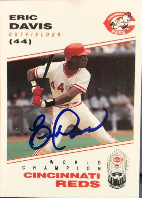 SOLD 104316 Eric Davis Autographed 1991 Kahn's Cincinnati Reds #990