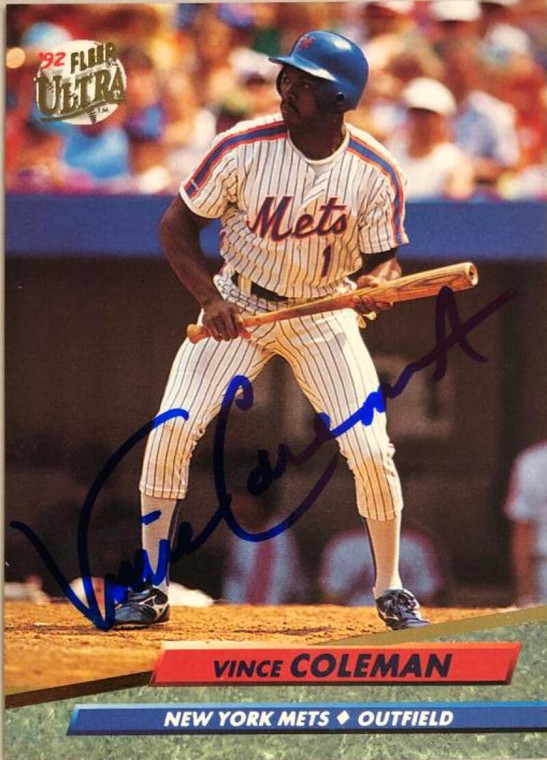 Vince Coleman Autographed 1992 Fleer Ultra #229