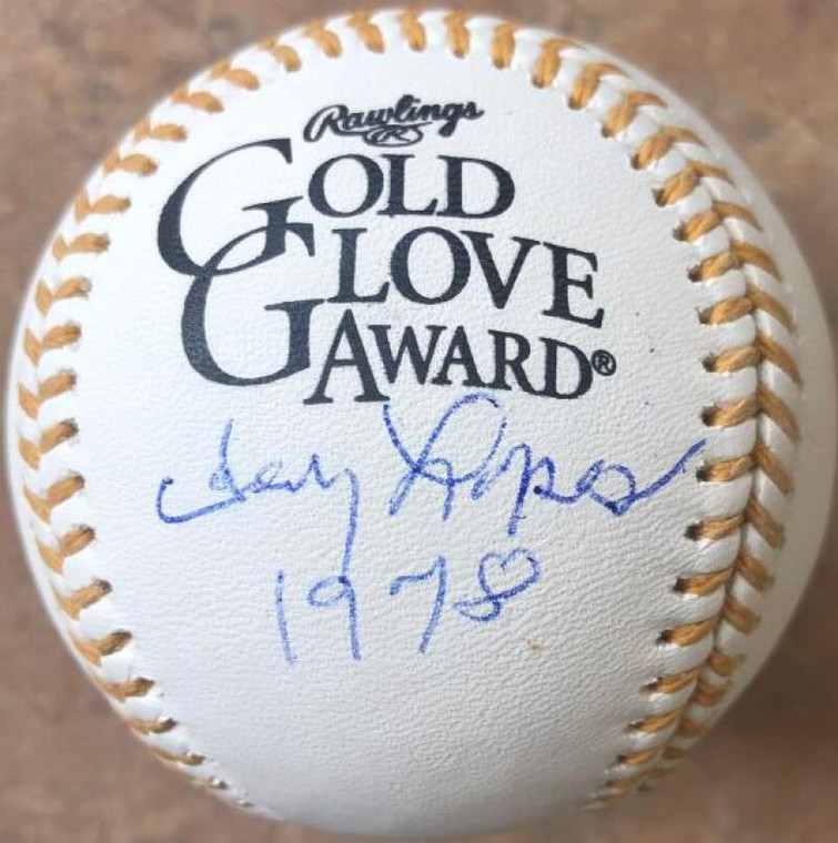 Davey Lopes Autographed Rawlings Official Gold Glove Baseball 1978