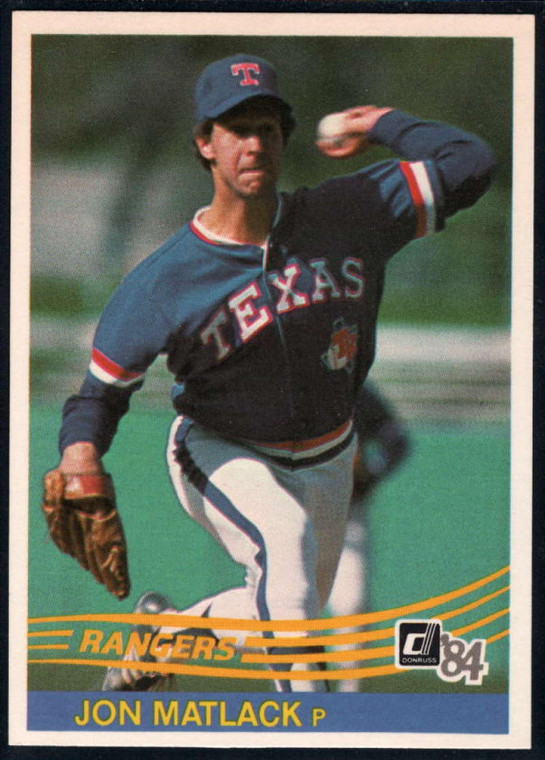 SOLD 33644 1984 Donruss #378 Jon Matlack VG Texas Rangers 