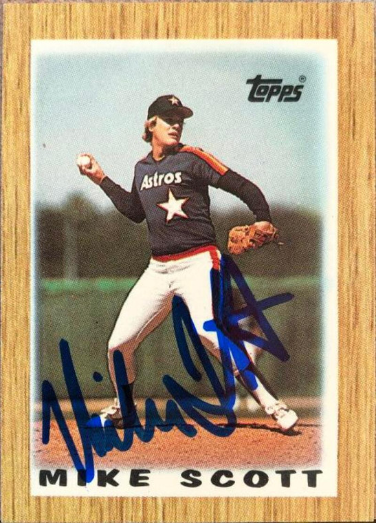 SOLD 104768 Mike Scott Autographed 1987 Topps Major League Leaders Minis #11