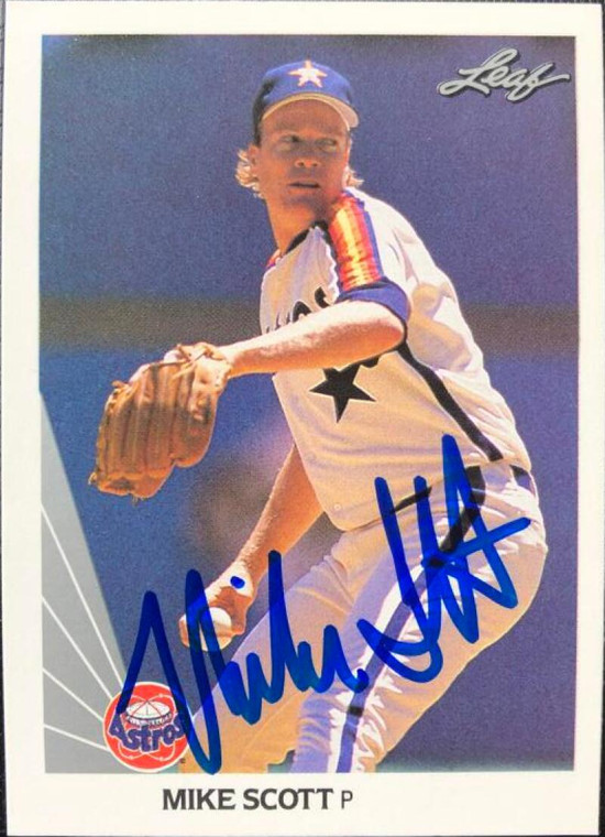 SOLD 104798 Mike Scott  Autographed 1990 Leaf #4