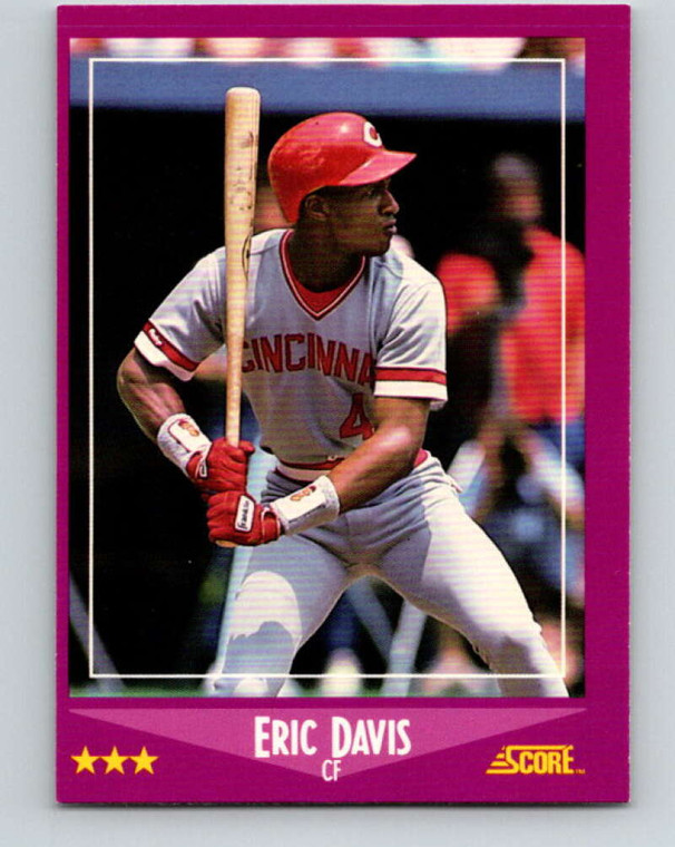 1988 Score #10 Eric Davis VG Cincinnati Reds 