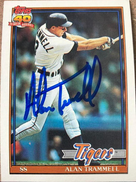 SOLD 105490 Alan Trammell Autographed 1991 Topps #275