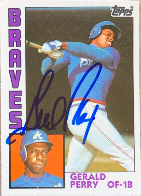 Gerald Perry Autographed 1984 Topps Traded Tiffany #92 Rookie Card 