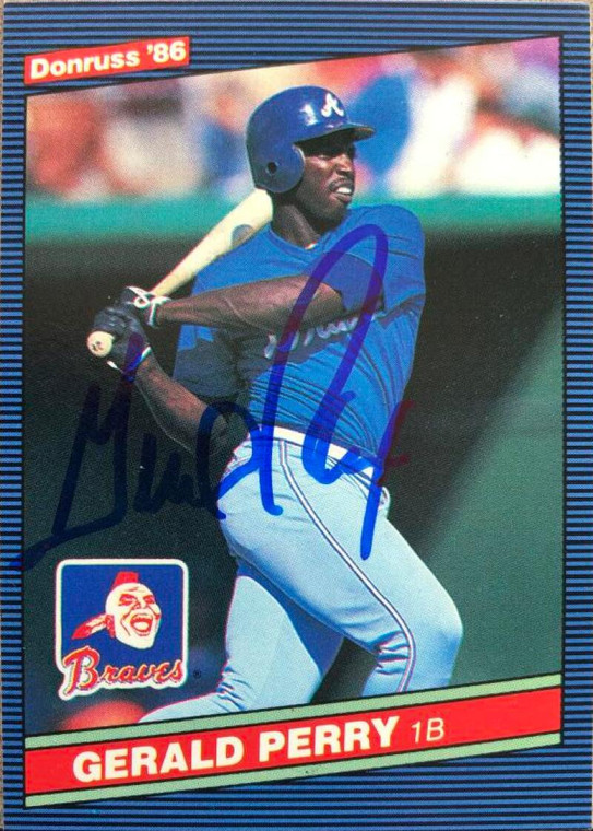 Gerald Perry Autographed 1986 Donruss #165