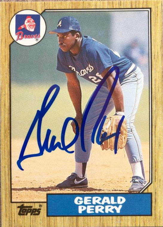 Gerald Perry Autographed 1987 Topps Tiffany #639