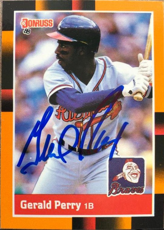 SOLD 105571 Gerald Perry Autographed 1988 Donruss Baseball's Best #58