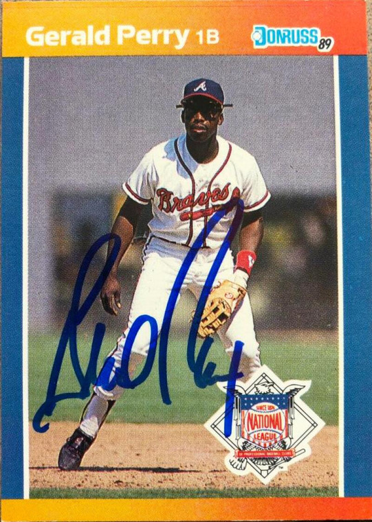 Gerald Perry Autographed 1989 Donruss All-Stars #57