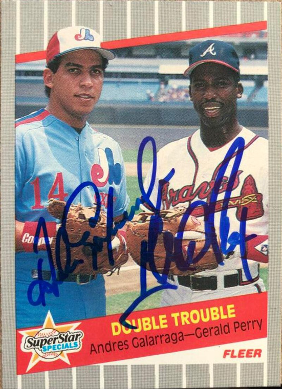 Andres Galarraga and Gerald Perry Dual Autographed 1989 Fleer #638