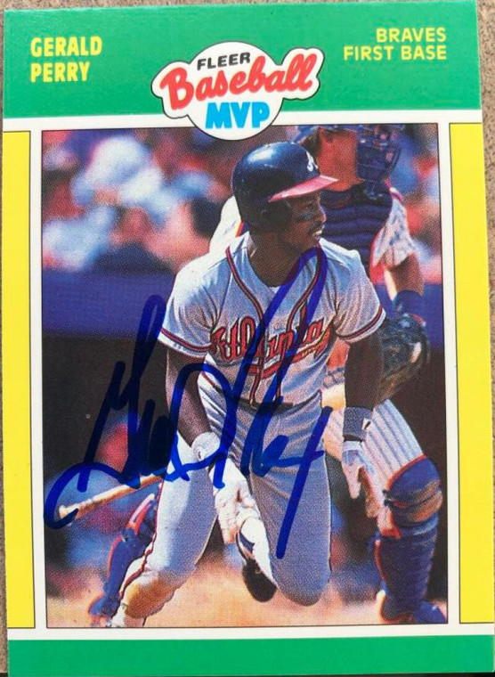 Gerald Perry Autographed 1989 Fleer Baseball MVP's #31