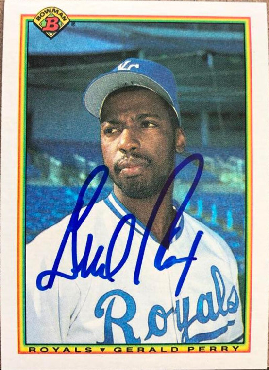 Gerald Perry Autographed 1990 Bowman #383