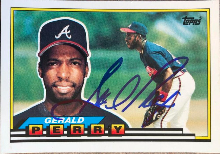 Gerald Perry Autographed 1989 Topps Big #279