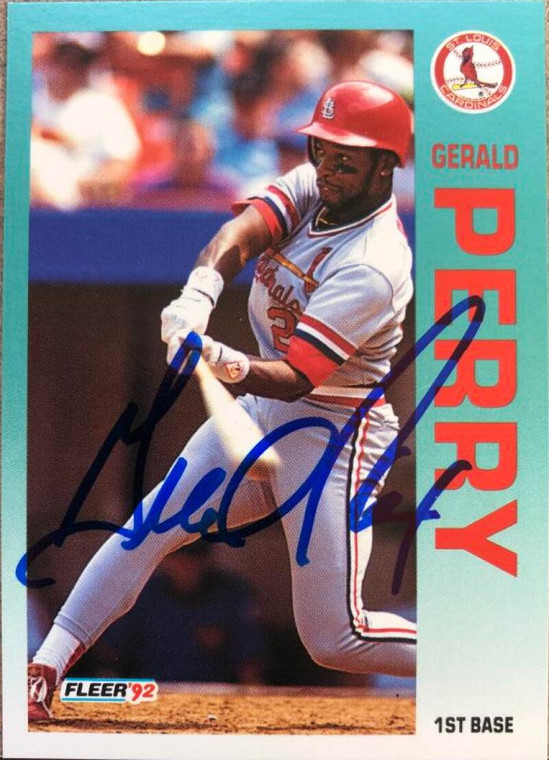 Gerald Perry Autographed 1992 Fleer #589